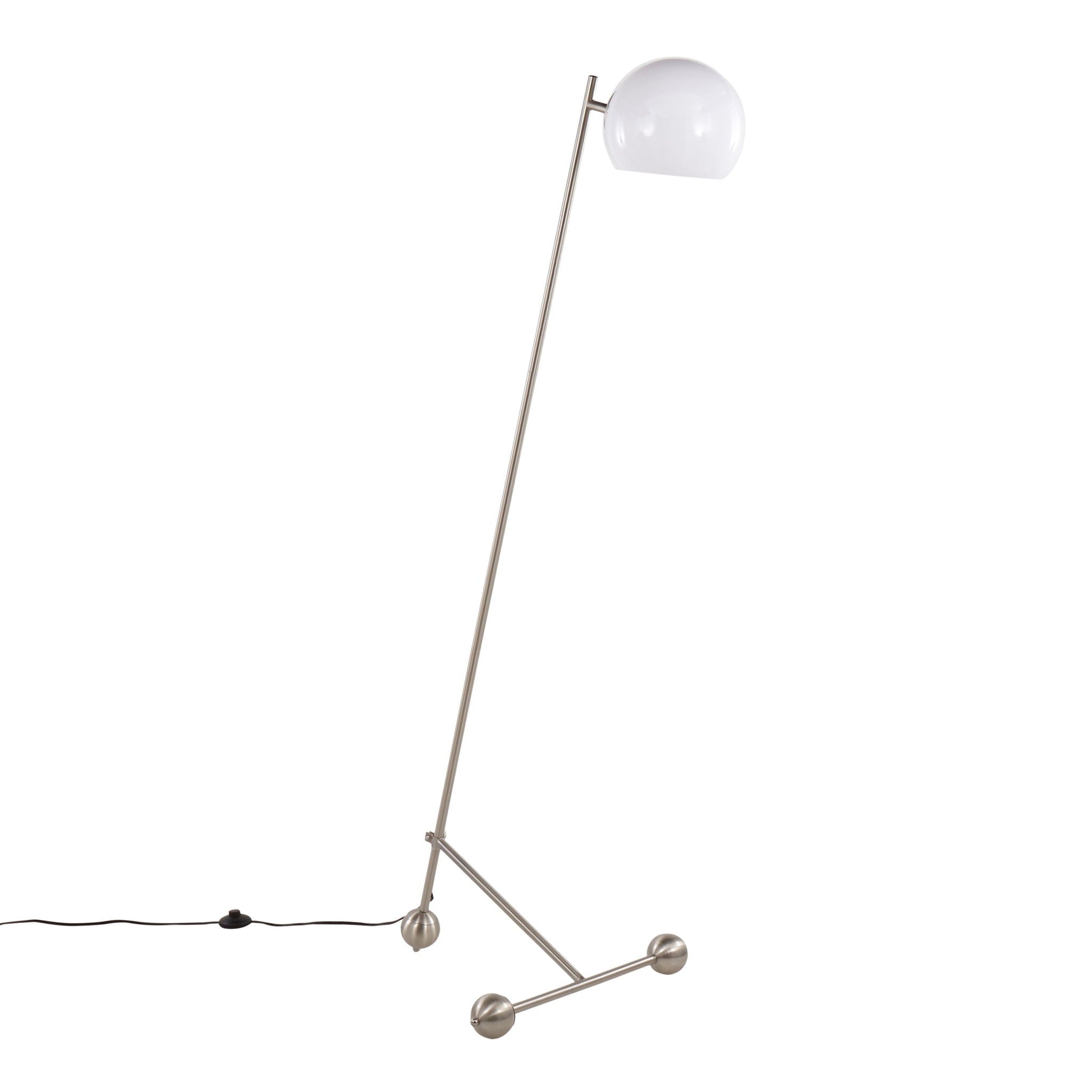 Eileen contemporary floor lamp nickel white glass shade HouseOfZazla on Tampa Home & Garden Store