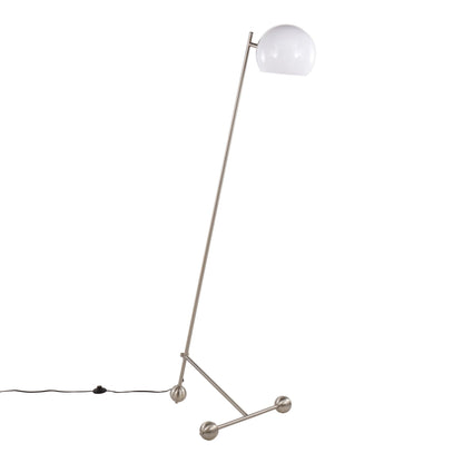 Eileen contemporary floor lamp nickel white glass shade HouseOfZazla on Tampa Home & Garden Store