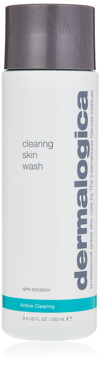 Dermalogica clearing skin wash cleanser bottle with dark gray cap and turquoise Active Clearing band on Tampa Home & Garden Store