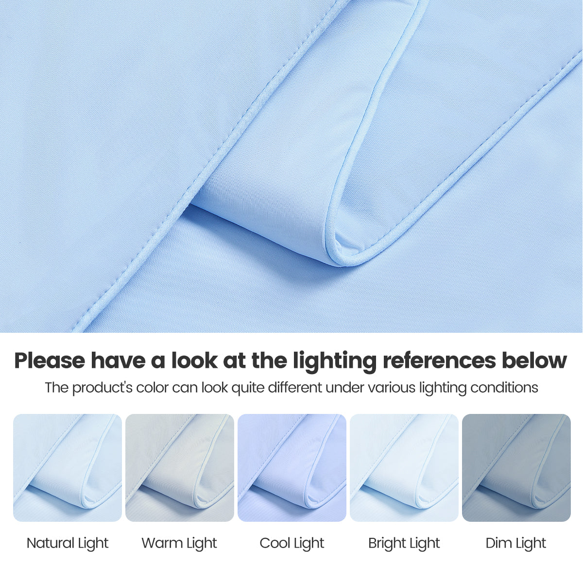 HouseOfZazla 1-Piece 60x90 Cooling DA Comforter Ice blue fabric with folded edge on Tampa Home & Garden Store