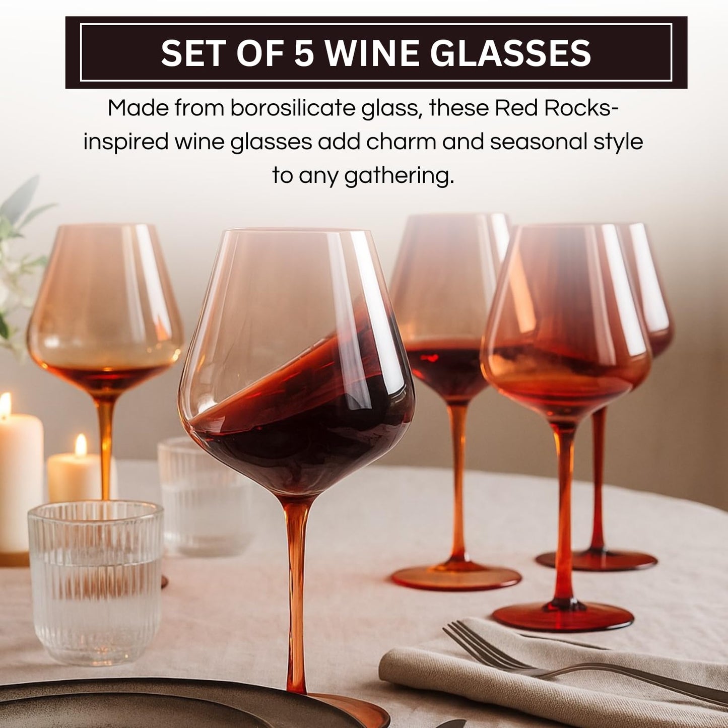 Large Khen Set of 5 Gradient Wine Glasses