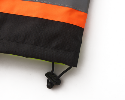 Kiwi High Visibility 3-in-1 Hooded & Fleece Lined ANSI/ISEA 107-2020, Type R, Class 3 Two Tone, Contrast Trimmed Water Resistant Neon Safety Jacket [R71500]