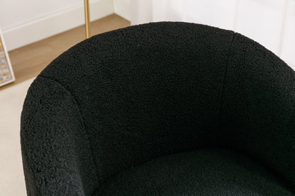 Teddy Fabric and Swivel Barrel Accent Chair