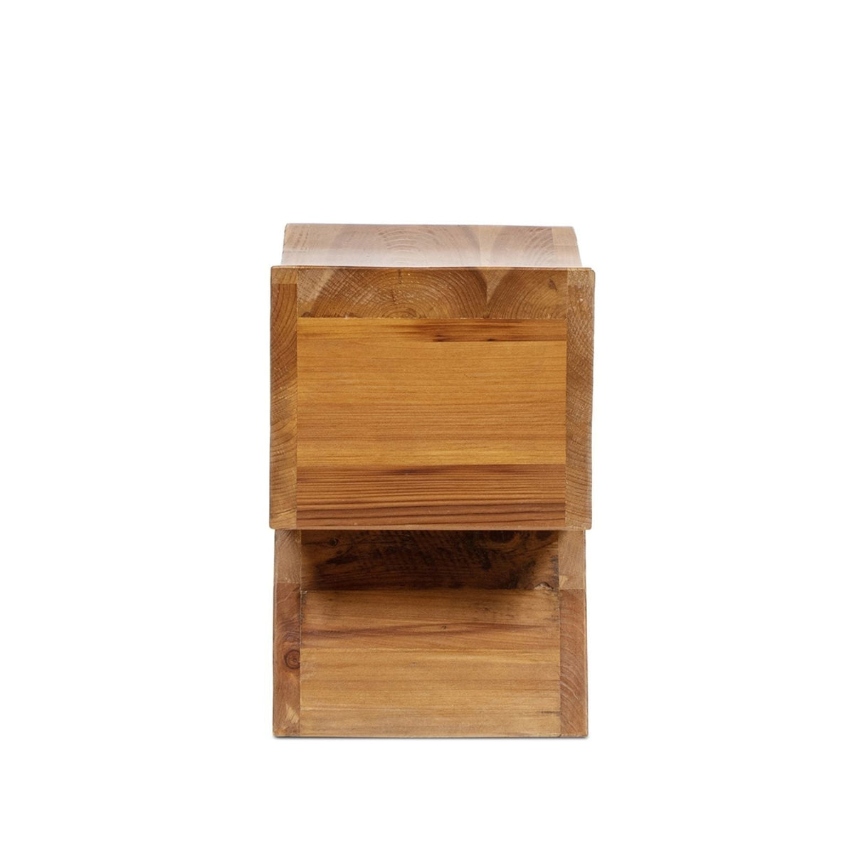 Brown reclaimed wood stool ottoman with sculptural saddle seat by HouseOfZazla on Tampa Home & Garden Store
