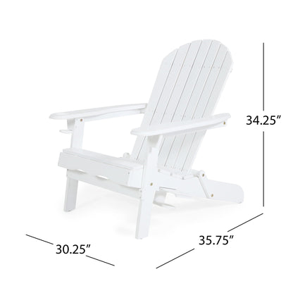 Zenithia outdoor foldable Adirondack chair with two cup holders, white plastic on Tampa Home & Garden Store