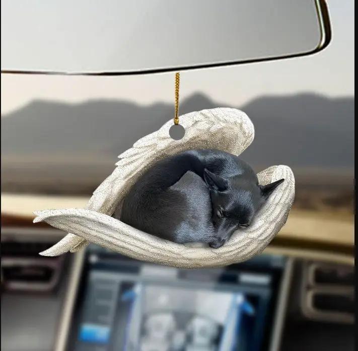 Car Pendant Sleeping Dog Angel Decor Hanging