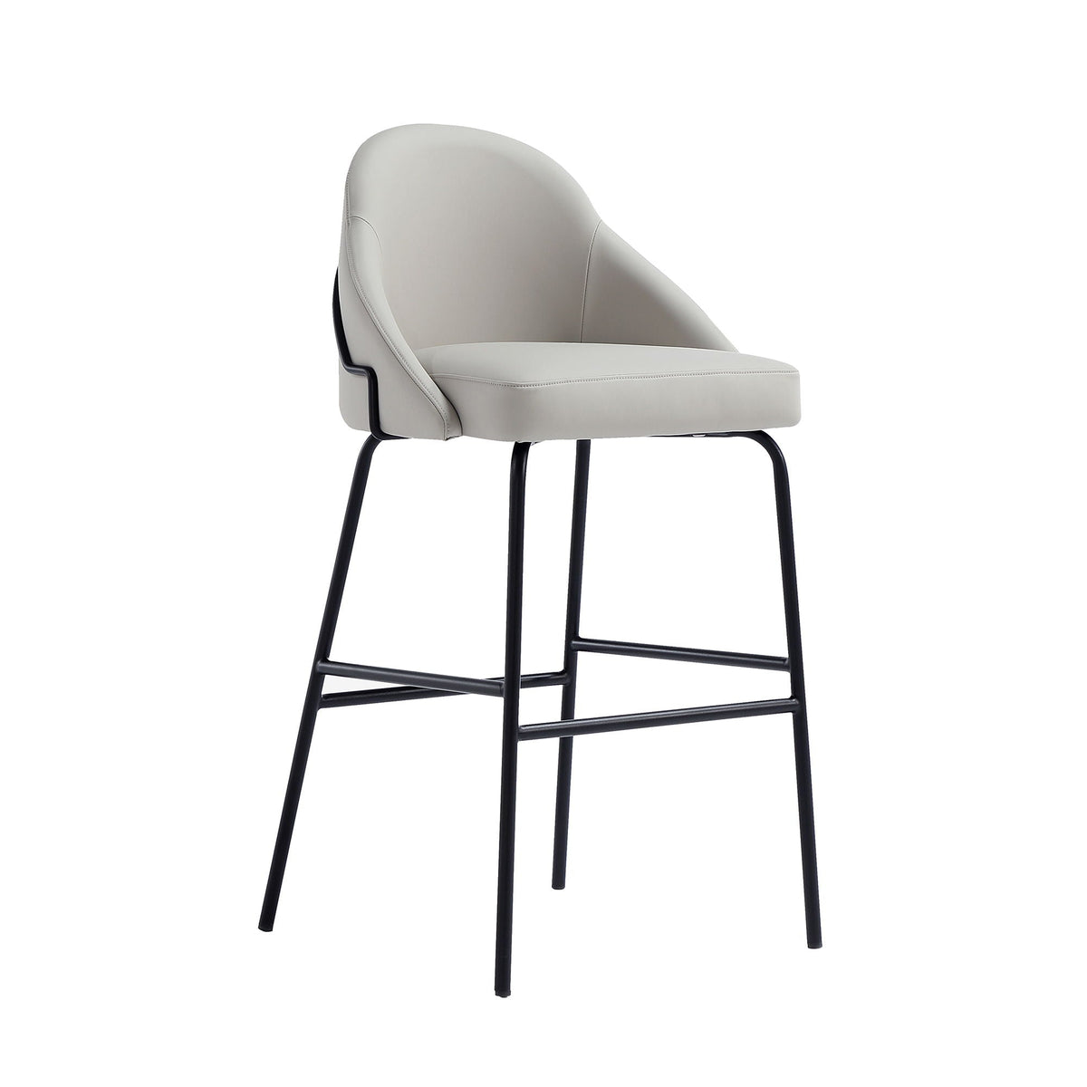 Gracie Upholstered Barstool light gray faux leather, bar height 28-30, HouseOfZazla on Tampa Home & Garden Store
