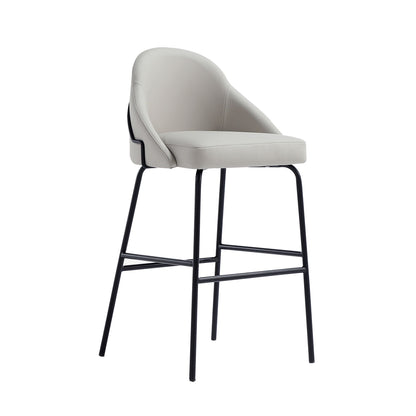 Gracie Upholstered Barstool light gray faux leather, bar height 28-30, HouseOfZazla on Tampa Home & Garden Store