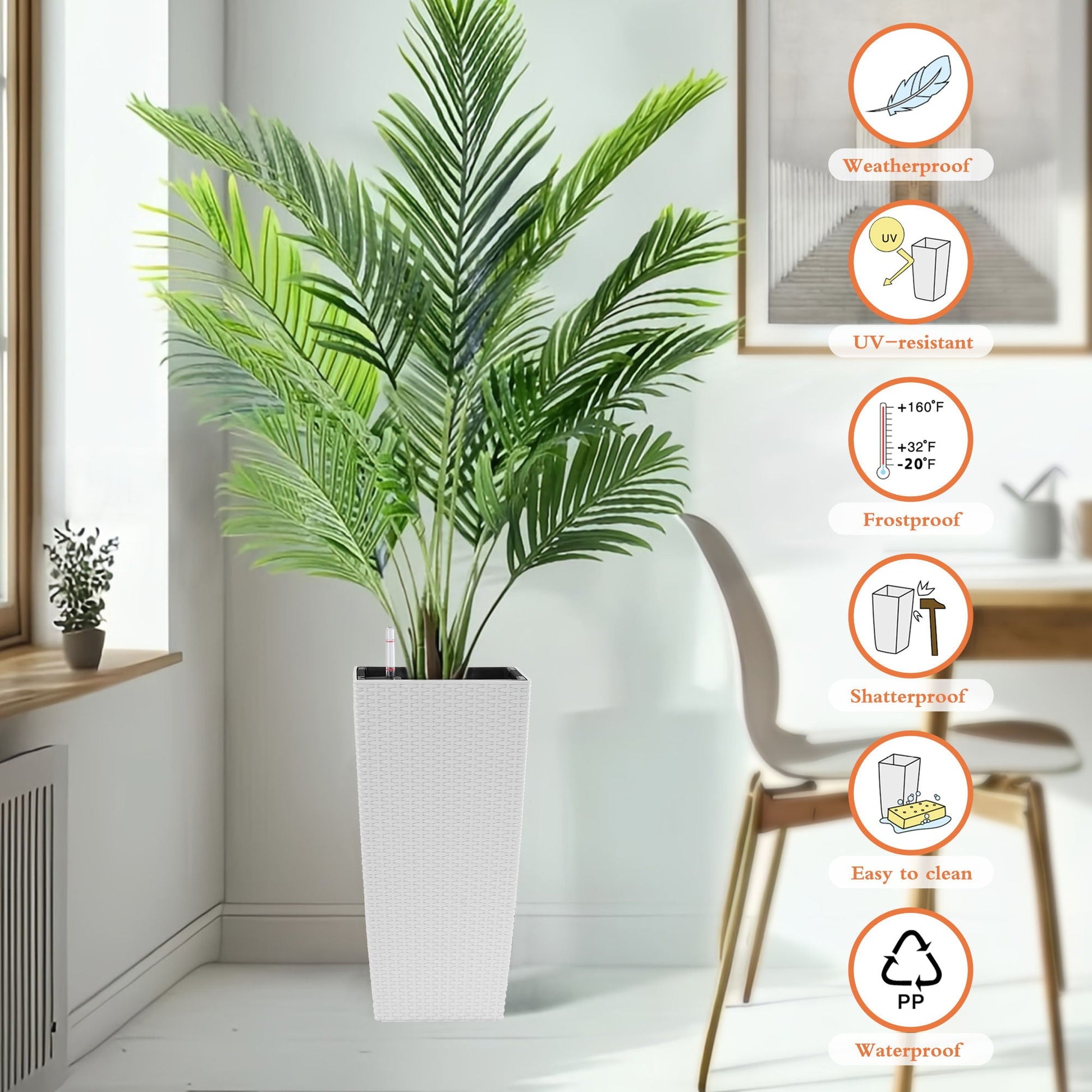 Indoor Outdoor Planter With Automatic Watering System white woven planter by HouseOfZazla on Tampa Home & Garden Store