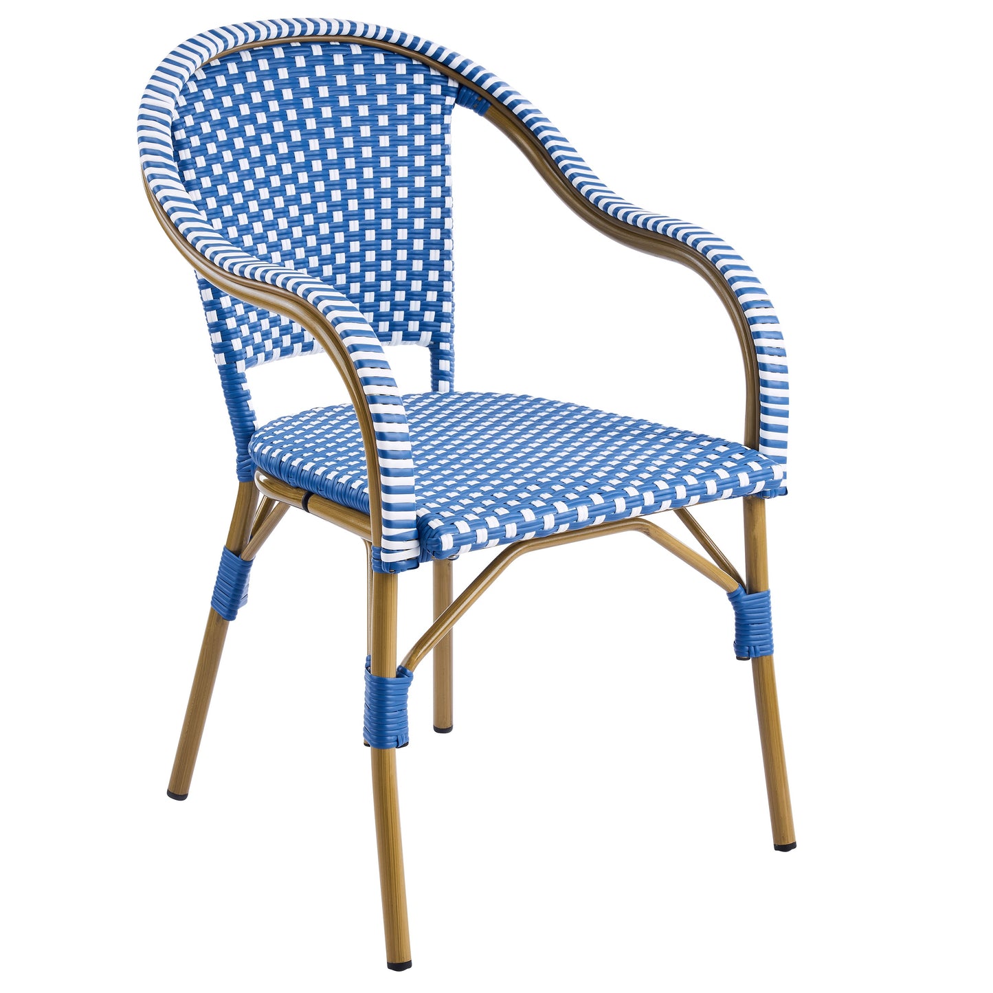 Outdoor Bistro Chairs Set of Aluminum and Rattan
