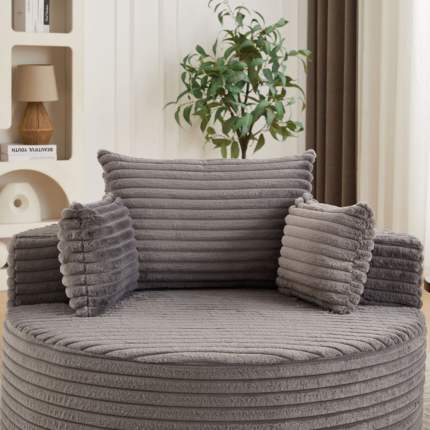 Modern single sofa with a backrest pillow