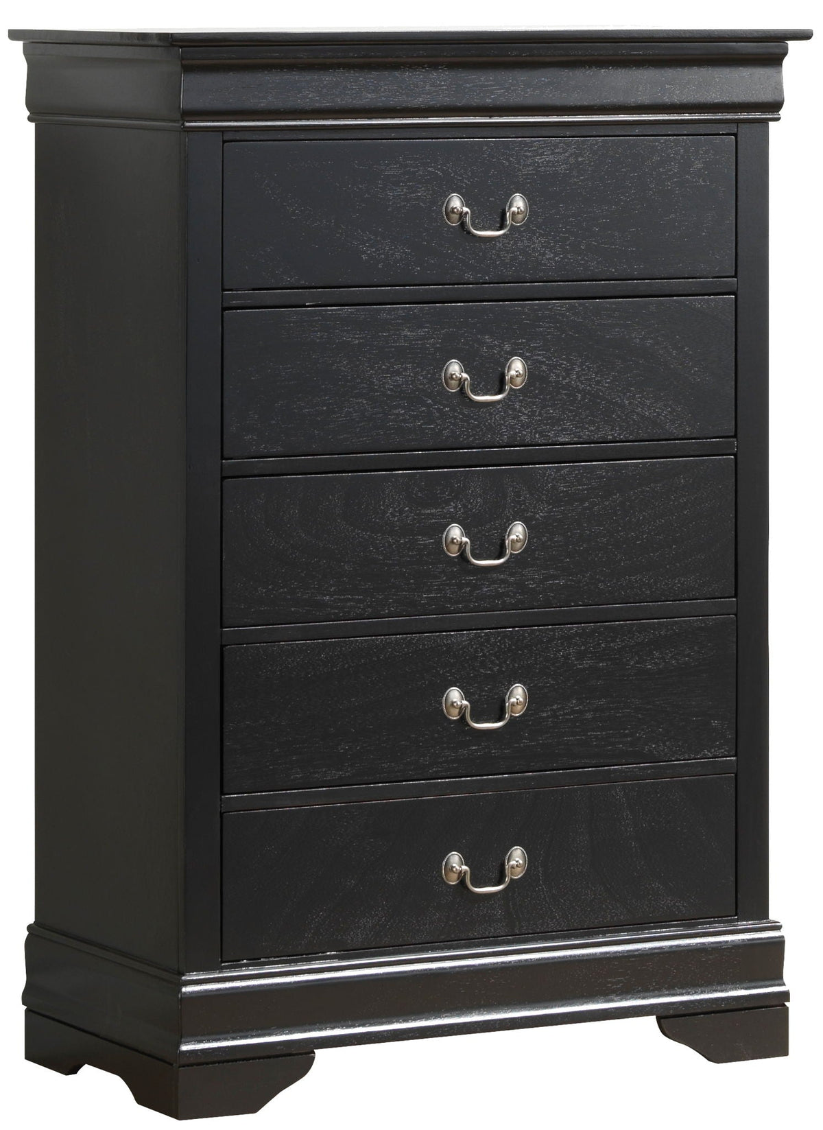 Traditional storage chest by HouseOfZazla black finish with dovetailed drawers and carved bases on Tampa Home & Garden Store