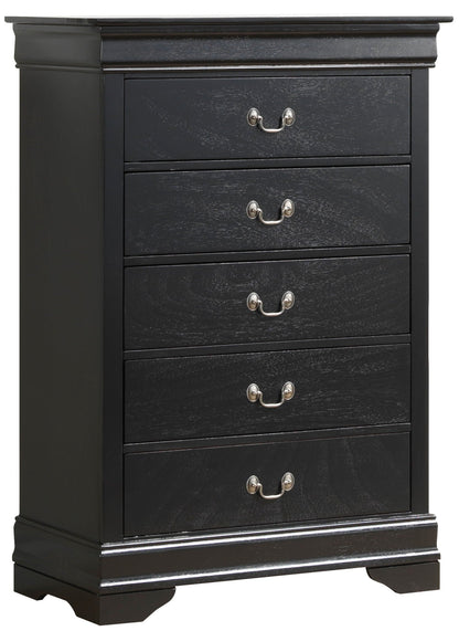 Traditional storage chest by HouseOfZazla black finish with dovetailed drawers and carved bases on Tampa Home & Garden Store