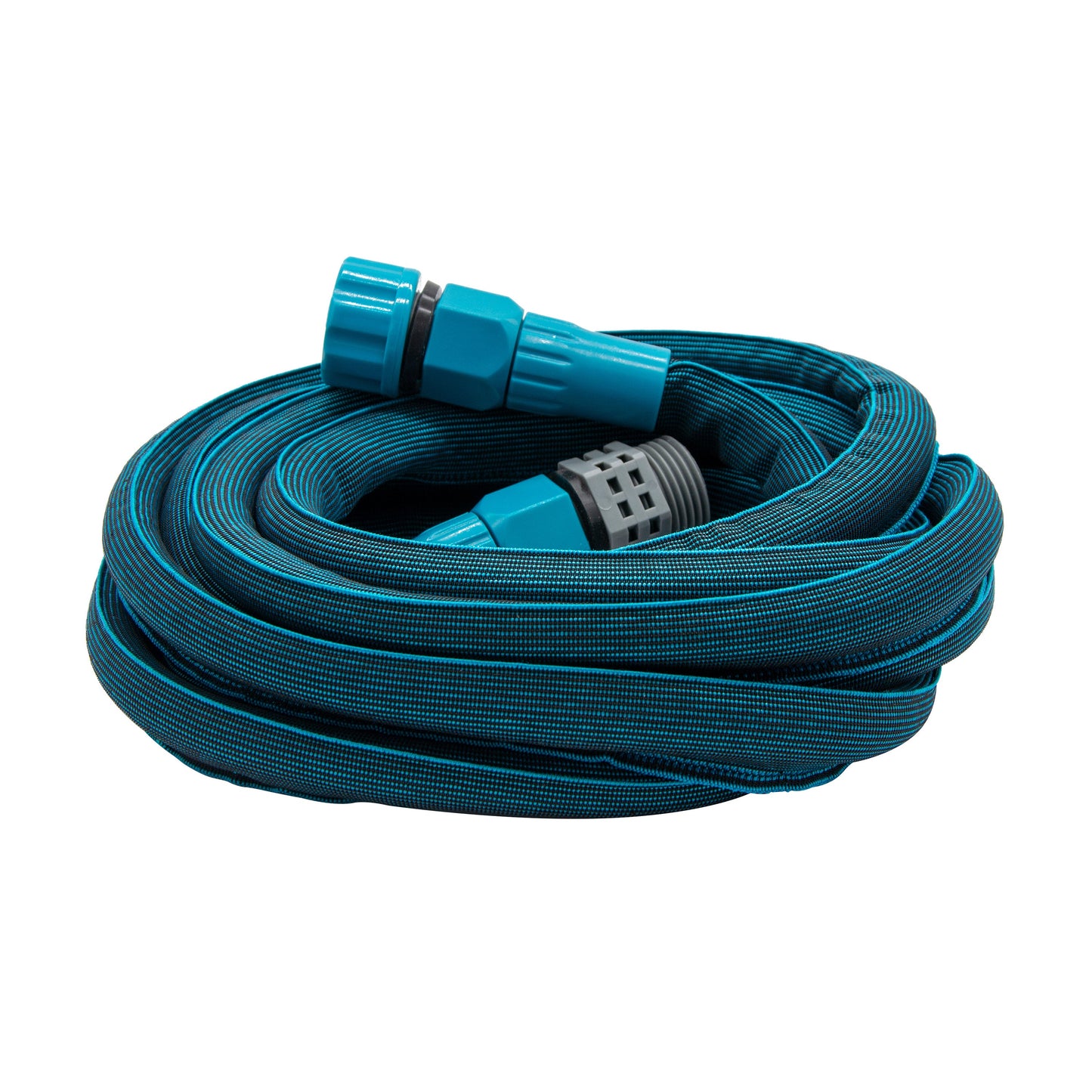 Expanding hose Orbit Irrigation 25 ft x 5/8 in blue with connectors, coiled on Tampa Home & Garden Store
