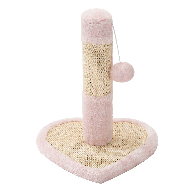 Detachable cat toy for scratching pink plush cat tree with sisal post and hanging ball on Tampa Home & Garden Store