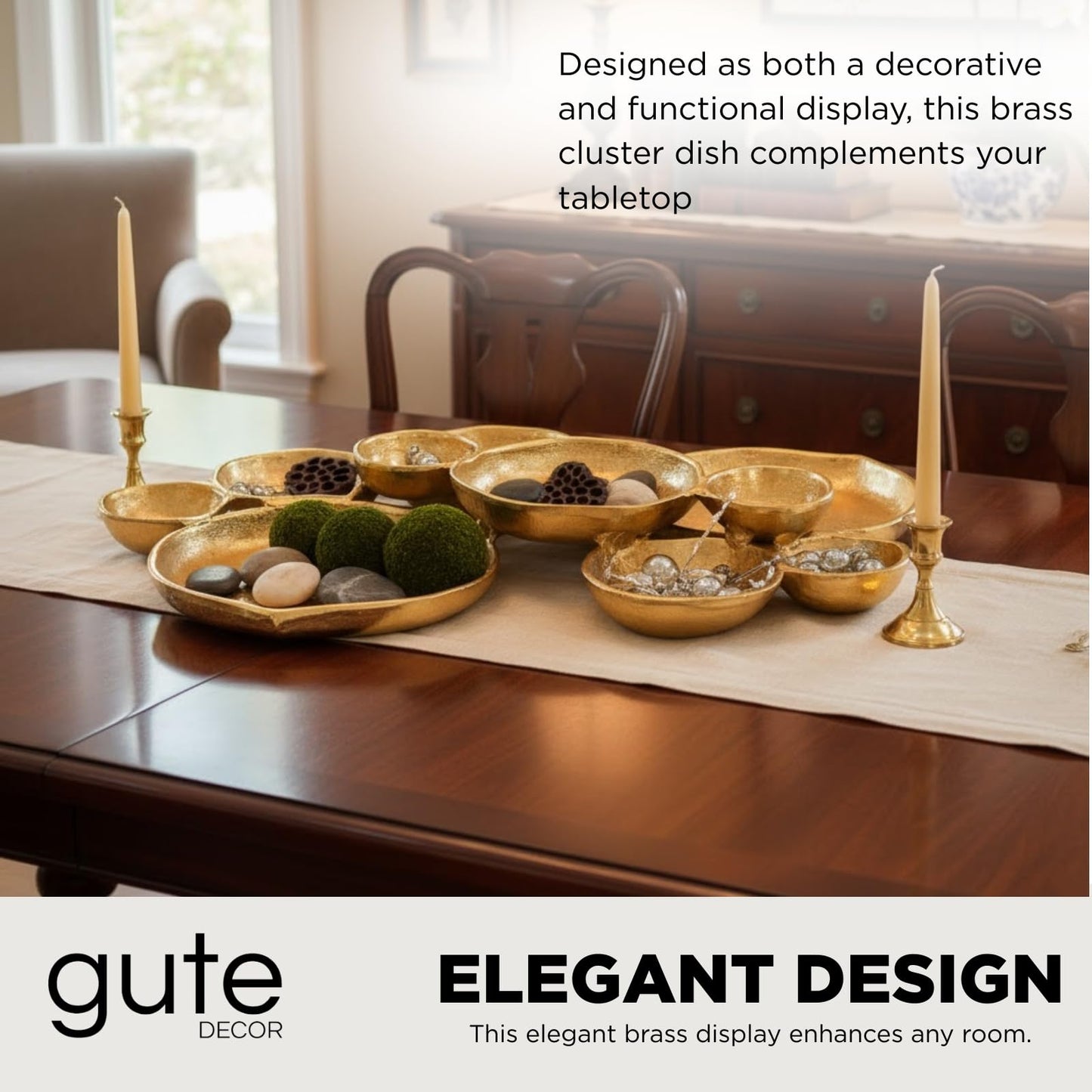 Modern Gold Cluster Serving Bowls Decor Tray