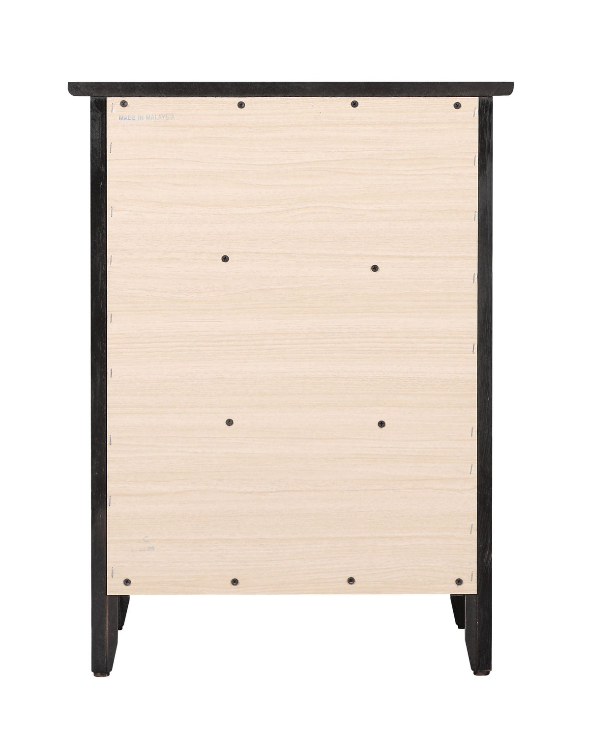 3 Drawer Nightstand with real wood veneers, natural wood panels and black trim on Tampa Home & Garden Store