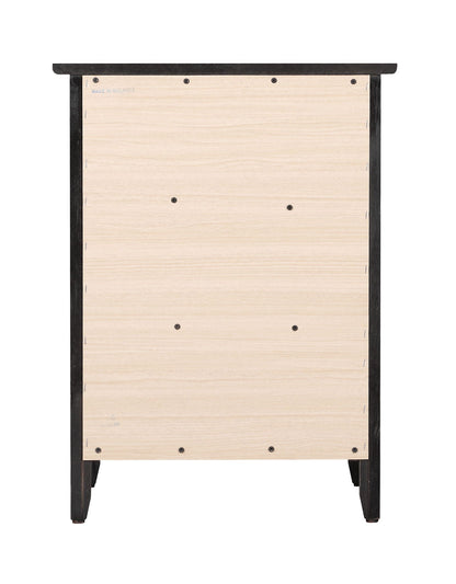 3 Drawer Nightstand with real wood veneers, natural wood panels and black trim on Tampa Home & Garden Store