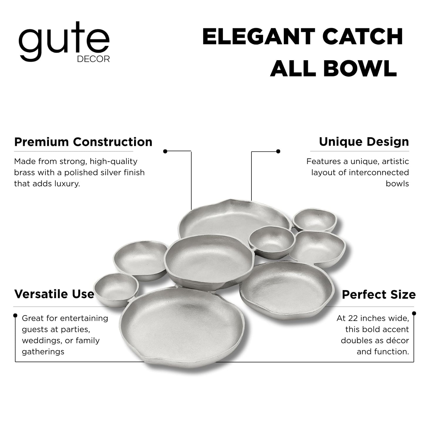 Cluster Silver And Brass Decorative Bowls
