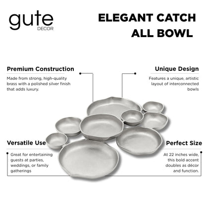 Cluster Silver And Brass Decorative Bowls