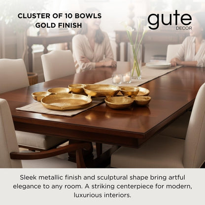 Modern Gold Cluster Serving Bowls Decor Tray