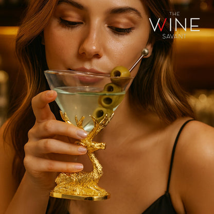 Stag Antler Cocktail Glasses Set of Two Gold