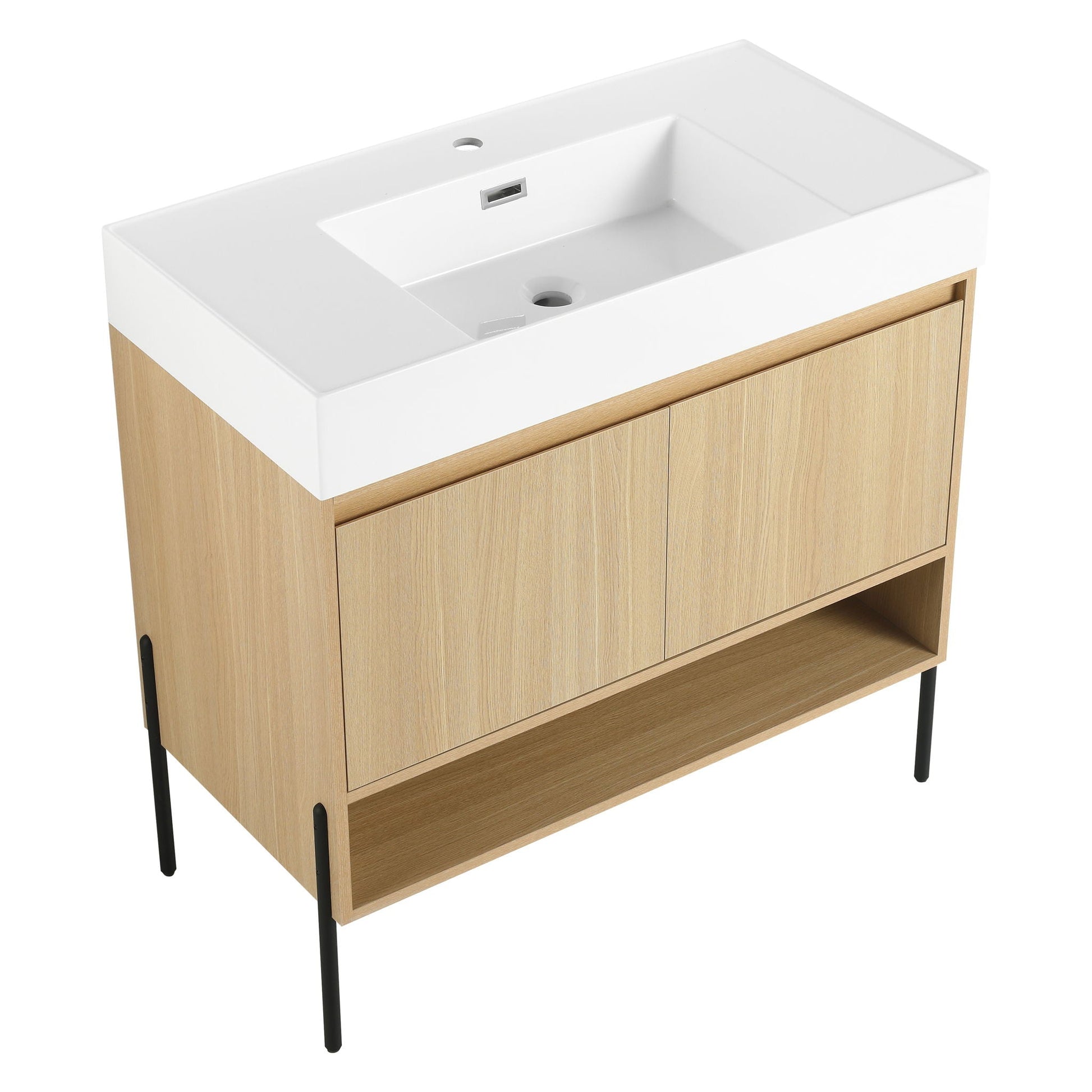 Modern Bathroom Vanity Combo with white resin sink and storage cabinet, HouseOfZazla on Tampa Home & Garden Store