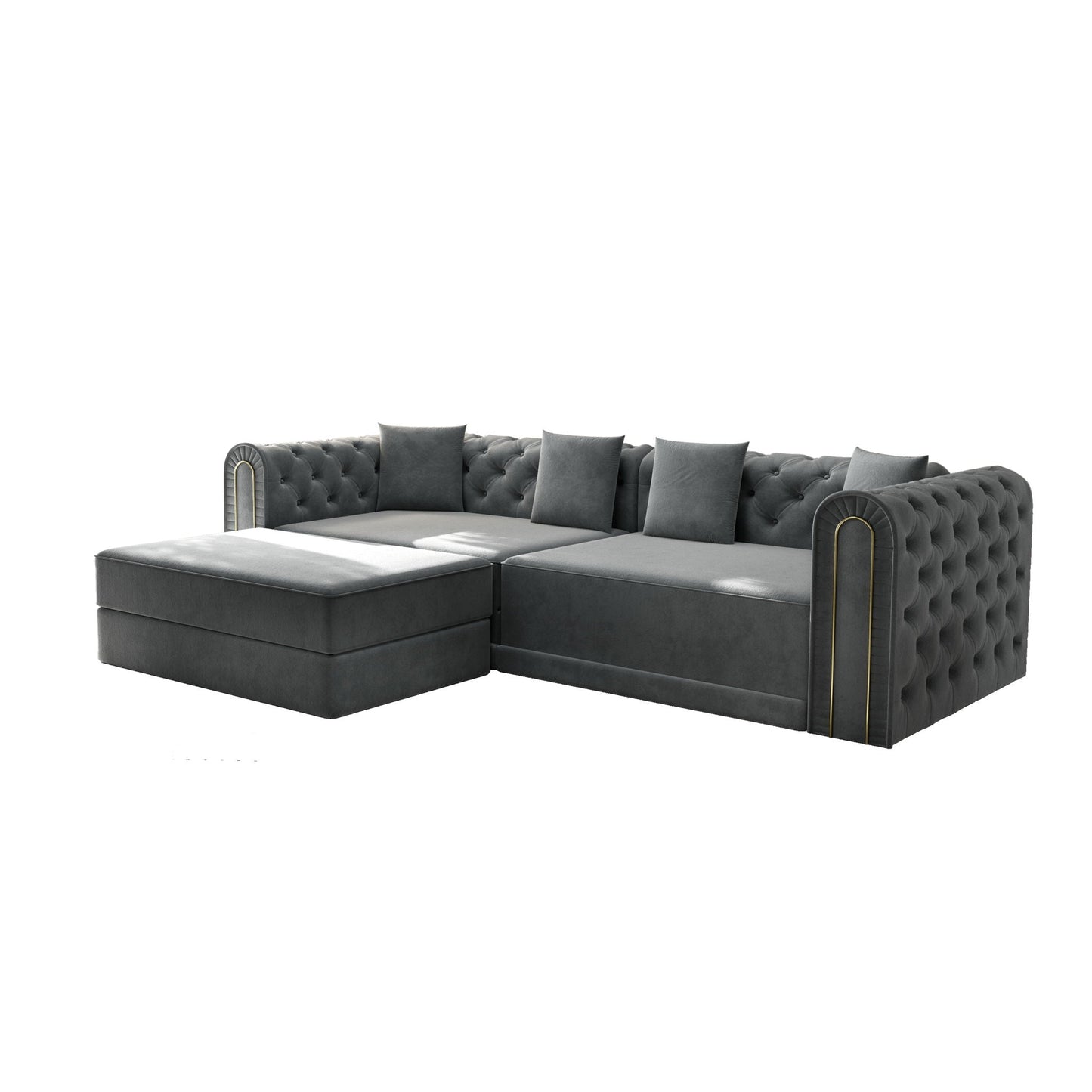 3 In 1 Convertible Sofa and Ottoman Bed