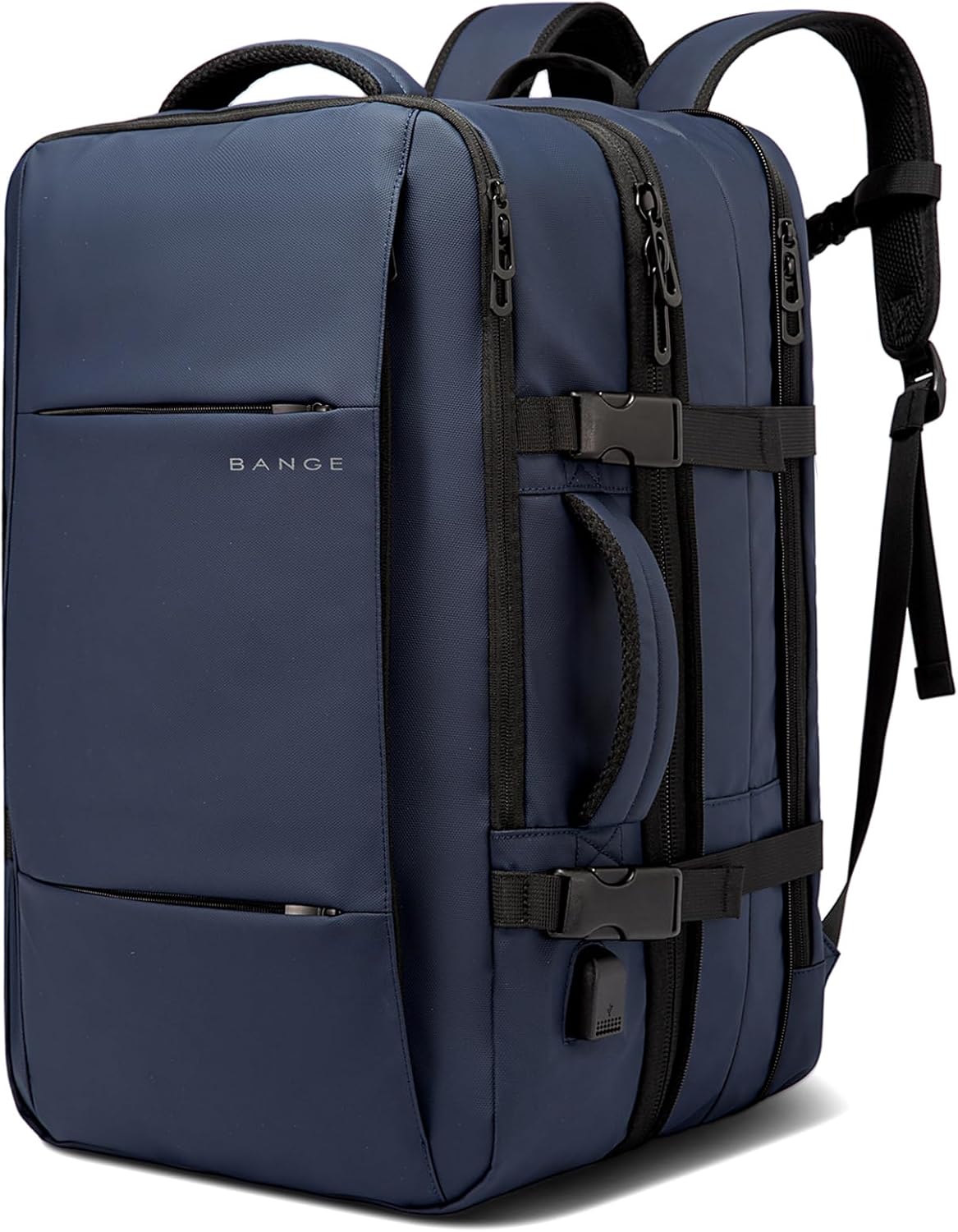 Expandable Travel Backpack 26–45L navy Moktan Sabai laptop backpack with straps on Tampa Home & Garden Store
