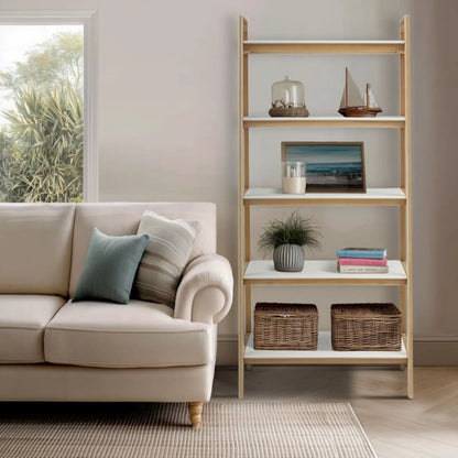 Parker Bookcase with Five Shelves Off White
