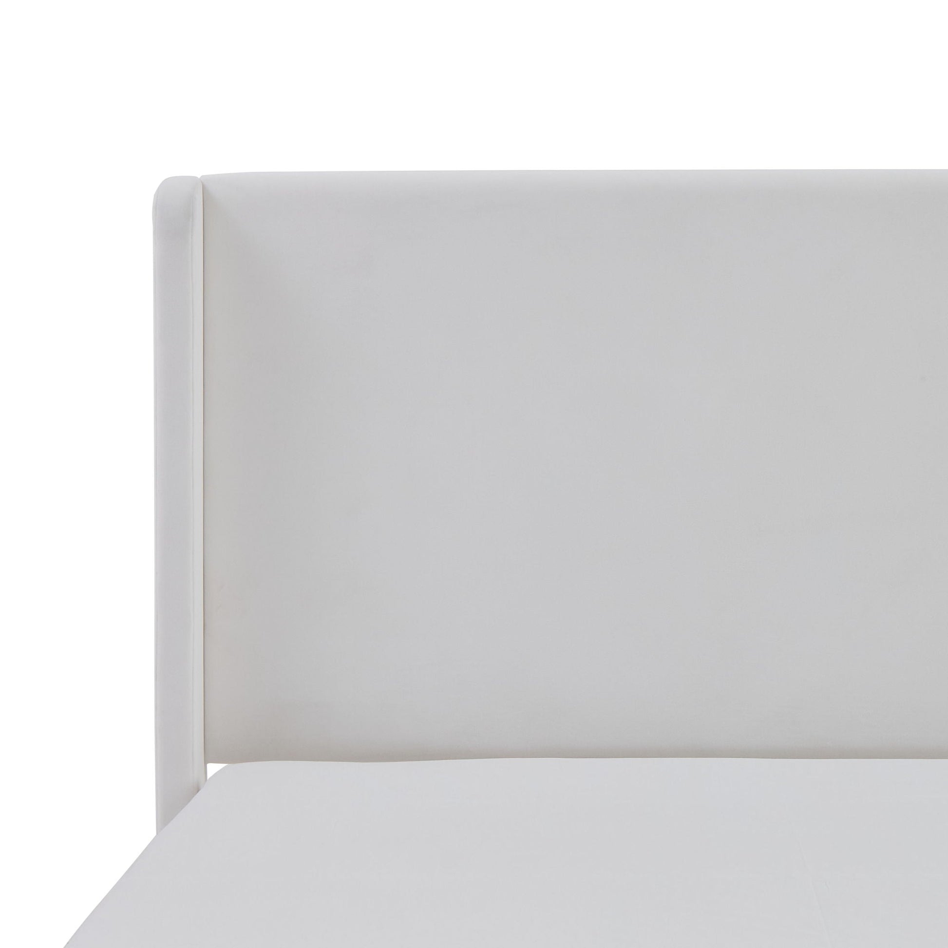 Carmen king size white upholstered wingback bed headboard on Tampa Home & Garden Store