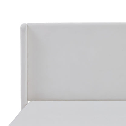Carmen king size white upholstered wingback bed headboard on Tampa Home & Garden Store