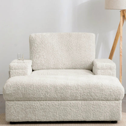 Oversized Chaise Lounge Rabbit Fur Sofa Bed