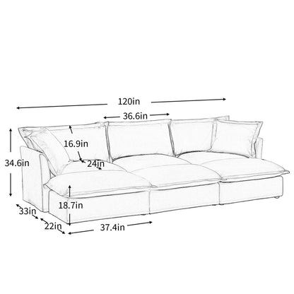 Oversized chenille sofa with 3 ottomans by HouseOfZazla on Tampa Home & Garden Store
