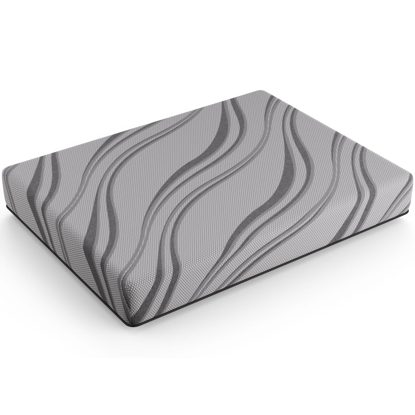 Bib Nl 10in Pro Gel Foam Mattress, gray patterned cover, HouseOfZazla hybrid mattress on Tampa Home & Garden Store