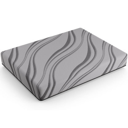 Bib Nl 10in Pro Gel Foam Mattress, gray patterned cover, HouseOfZazla hybrid mattress on Tampa Home & Garden Store