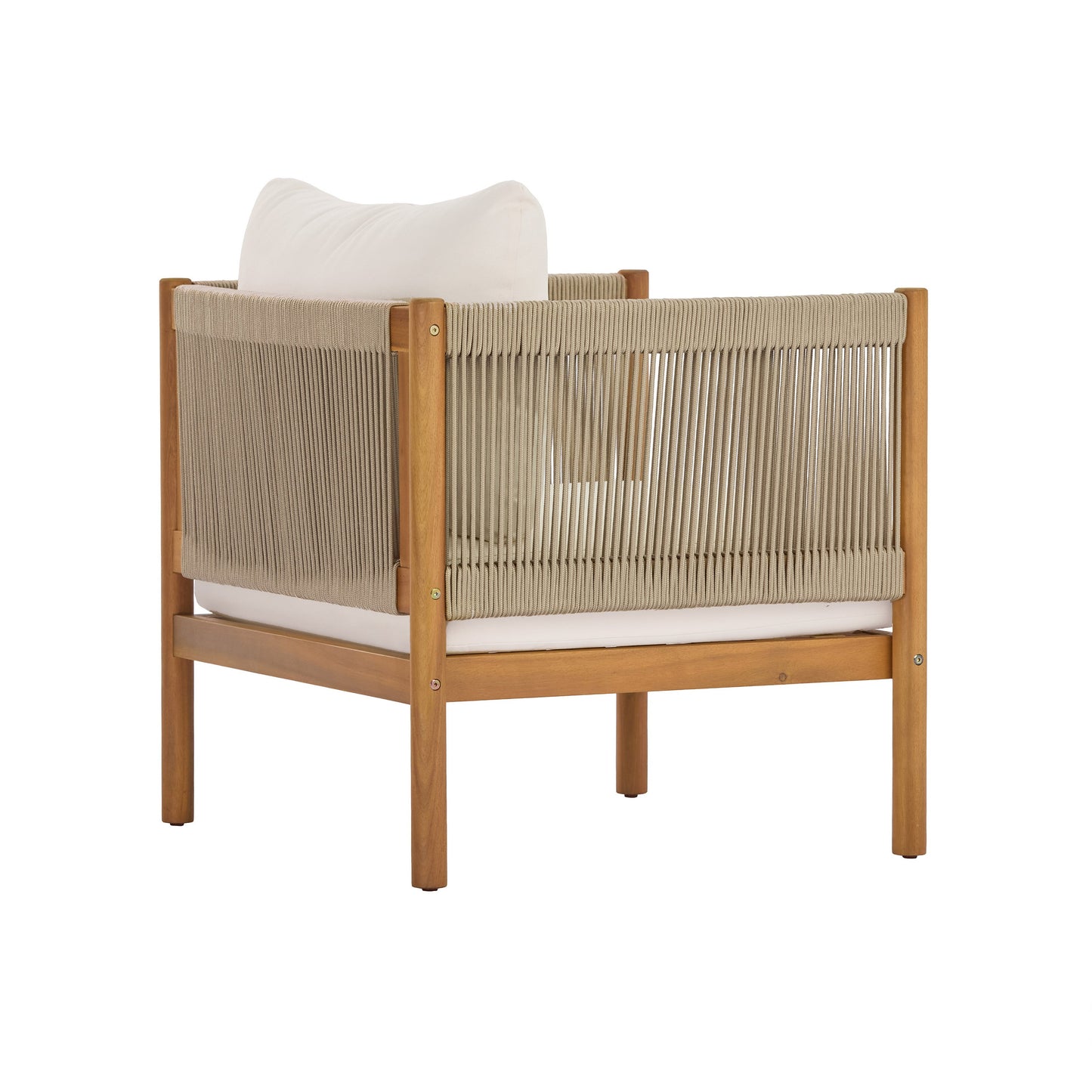 Acacia Wood Outdoor Chair And Rope Panels