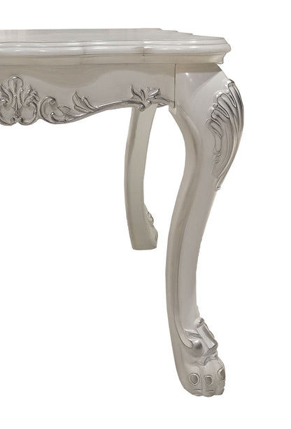 Dresden End Table Bone White by HouseOfZazla with ornate carved legs on Tampa Home & Garden Store