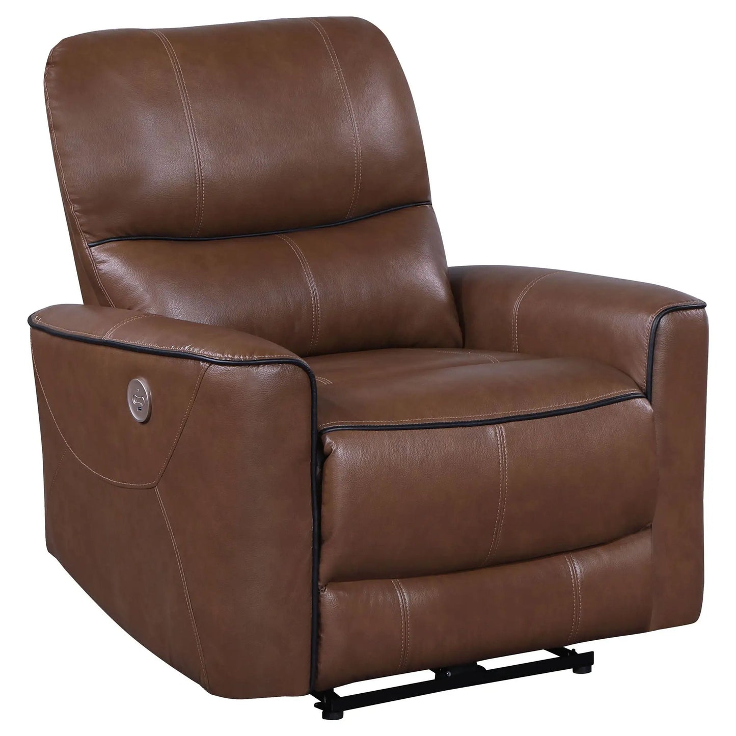 Denson upholstered power recliner chair brown leather with USB charging Unique Piece Furniture on Tampa Home & Garden Store