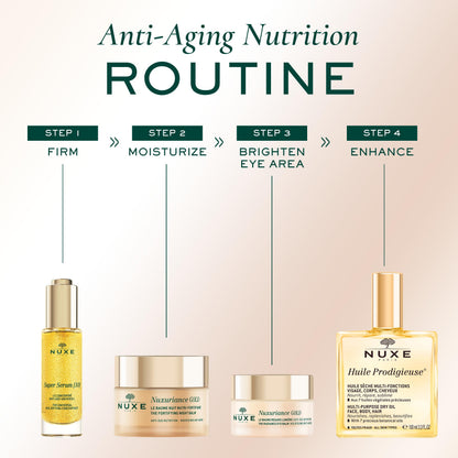 4-piece Nuxe Nuxuriance Gold skincare set with serum, two gold jars, Huile Prodigieuse oil on Tampa Home & Garden Store
