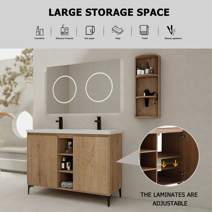 Elegant 48 Inch Vanity With Double Resin Sink