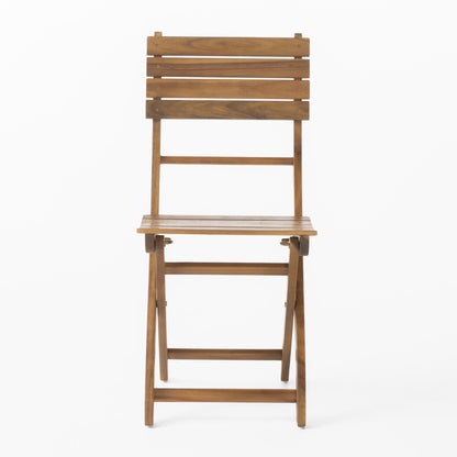 Outdoor Foldable Wood Dining Chair Set of Two