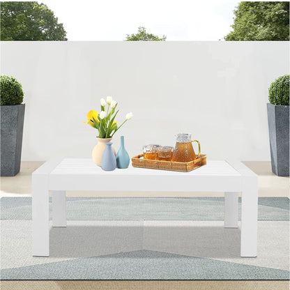 Modern Outdoor Coffee Table with Aluminum Frame