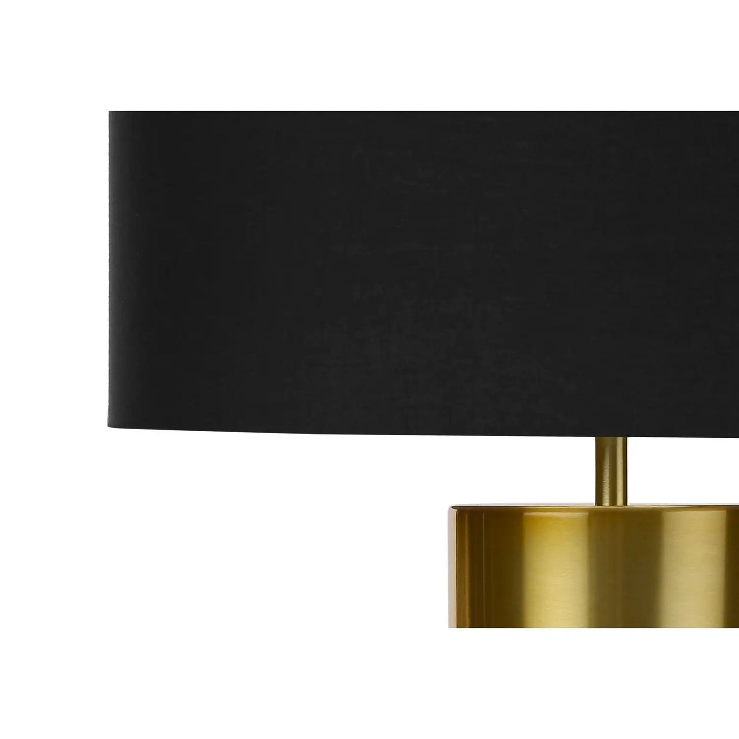 Table lamp with black shade and brass base, contemporary design on Tampa Home & Garden Store