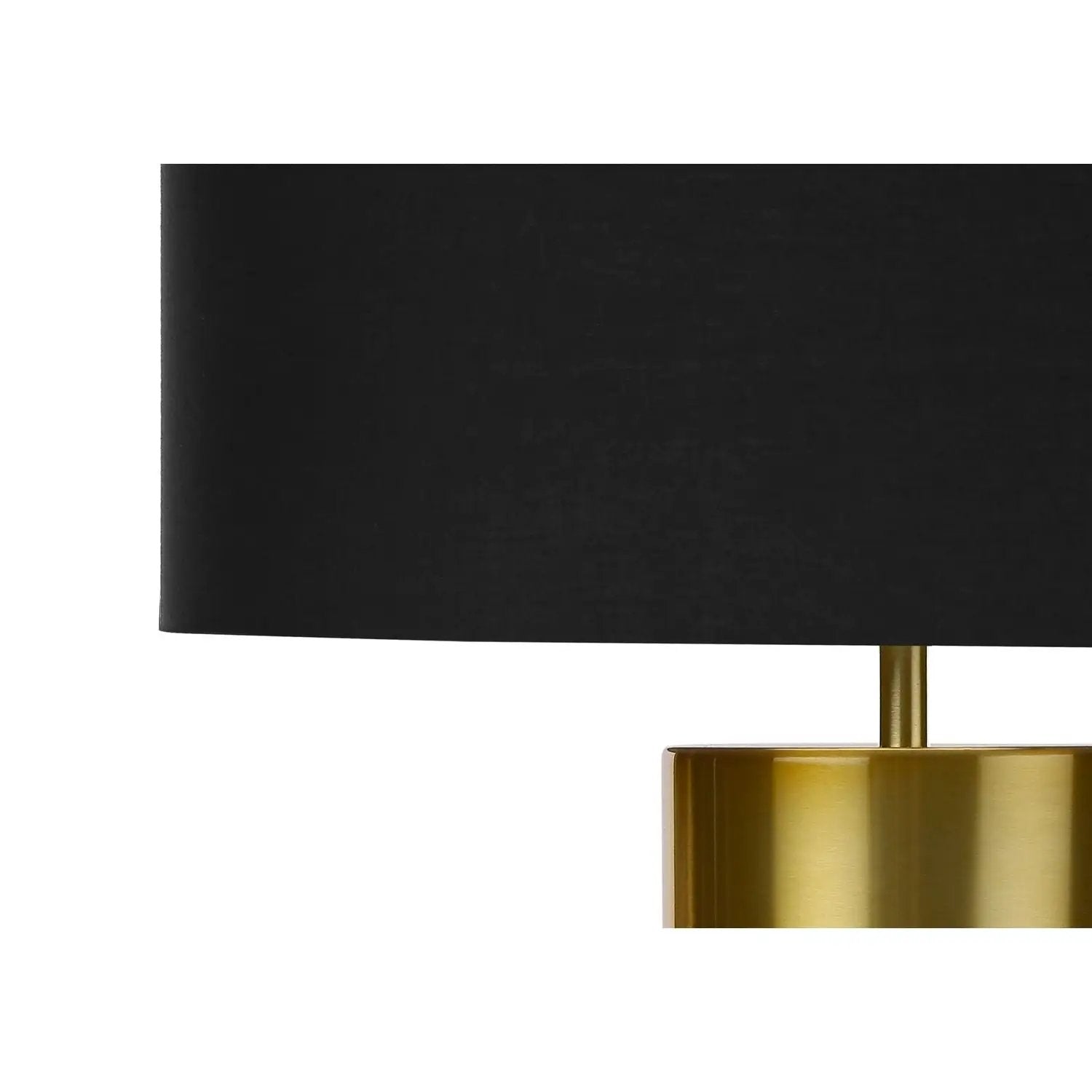 Table lamp with black shade and brass base, contemporary design on Tampa Home & Garden Store