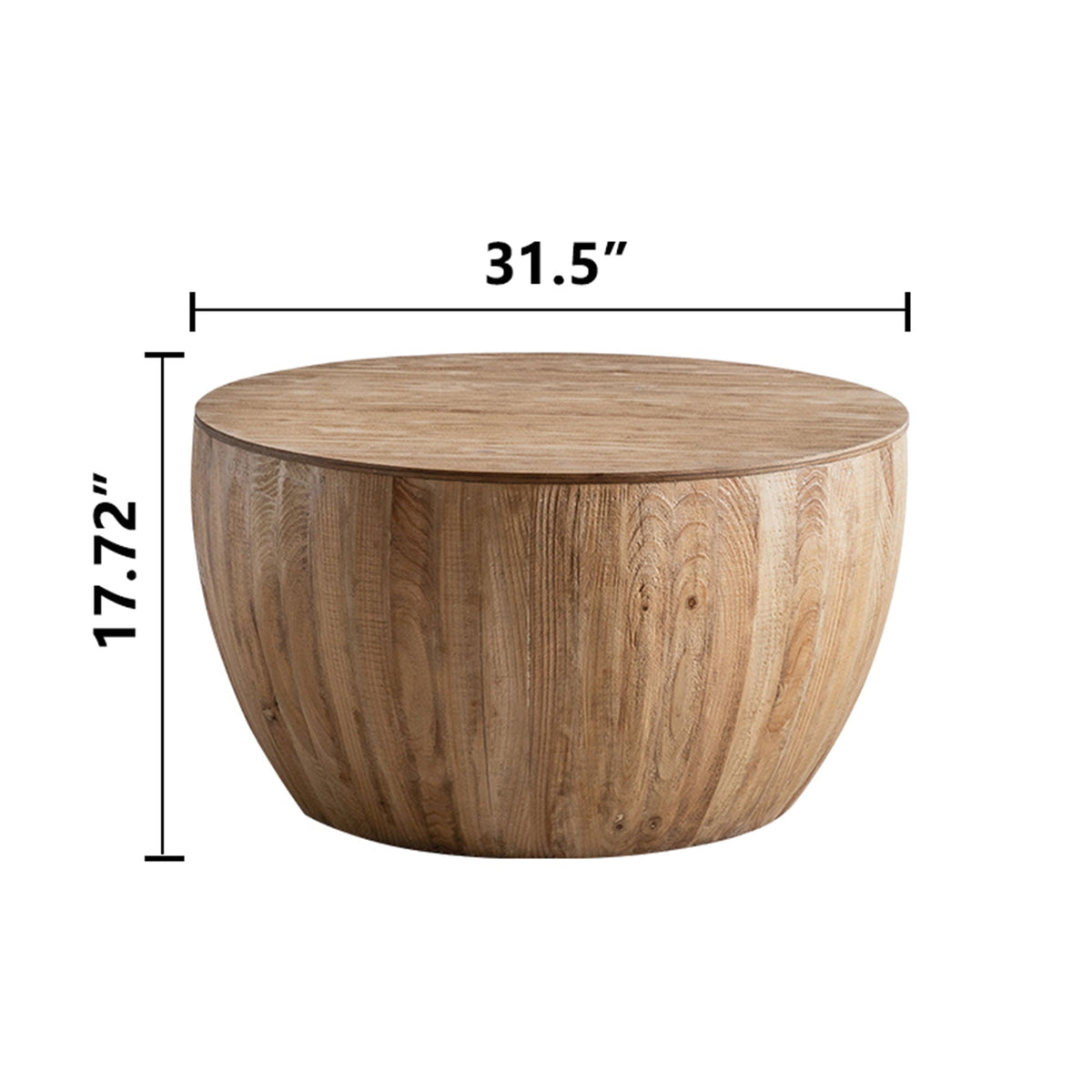 Vintage Style Barrel Coffee Table With Storage by HouseOfZazla, round wooden barrel design on Tampa Home & Garden Store