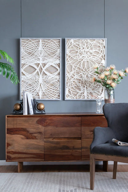 Leaf Shadow Box Wall Decor Set of 2 white/gray frames by Unique Piece Furniture on Tampa Home & Garden Store