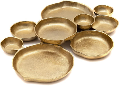 Cluster of Nine Decorative Gold Serving Bowls