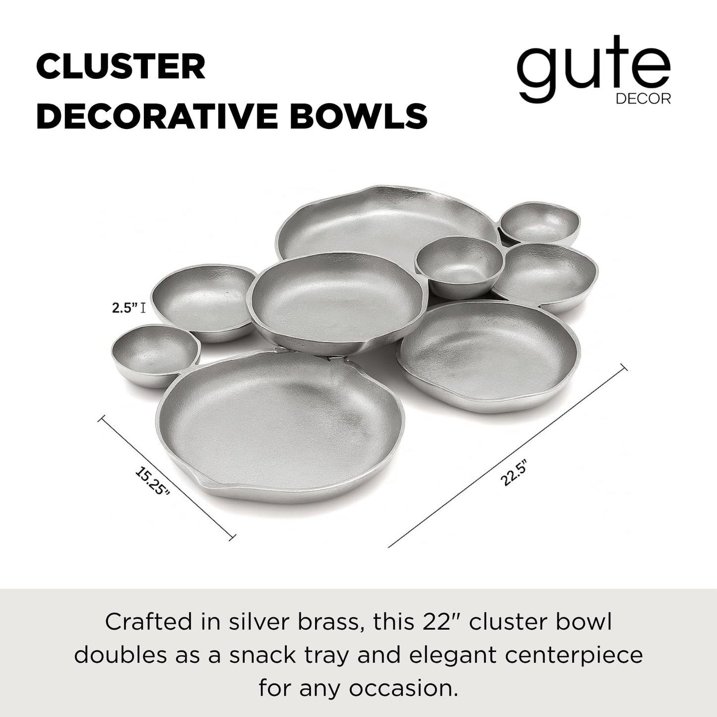Cluster Silver And Brass Decorative Bowls