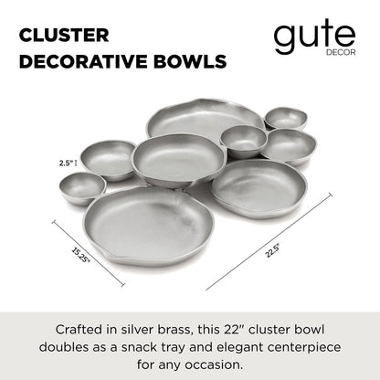 Cluster Silver And Brass Decorative Bowls